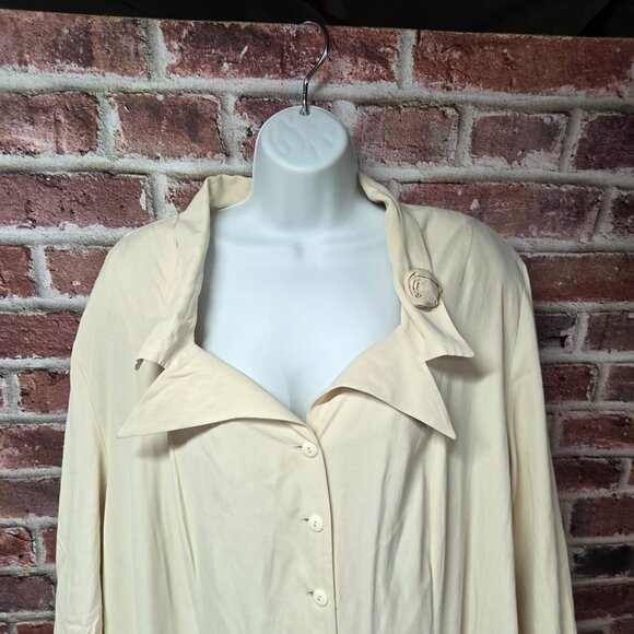 WR II Vintage Midi Dress 20 | Made in USA Cream Long Sleeve Cottagecore Retro - Picture 3 of 8